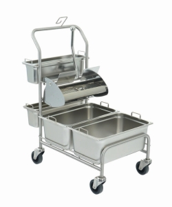 Cleaning trolleys Clino<sup>&reg;</sup> CR1 FP-GMP / Clino<sup>&reg;</sup> CR3 FP-GMP with flat wringer Ringo GMP<sup>&reg;</sup>, stainless steel