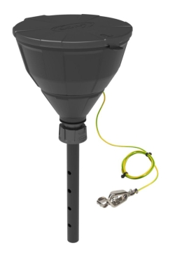 Slika Safety funnel with ball valve, V2.0, HDPE, electrostatic conductive