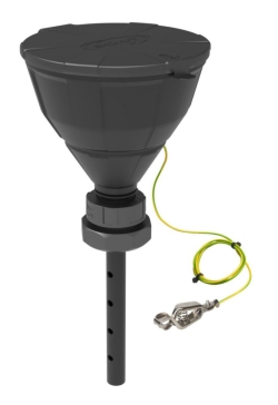 Slika Safety funnel with ball valve, V2.0, HDPE, electrostatic conductive