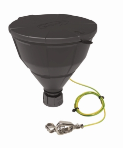 Slika Safety funnel with ball valve, V2.0, HDPE, electrostatic conductive