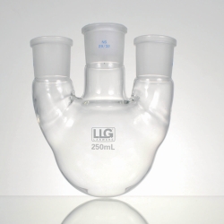 Slika LLG-Three-neck round bottom flasks with standard ground joint, borosilicate glass 3.3, parallel side necks