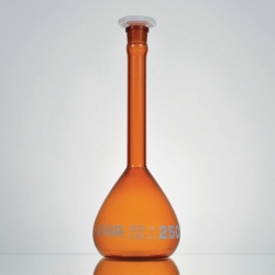 Slika LLG-Volumetric flasks, borosilicate glass 3.3, class A, amber glass