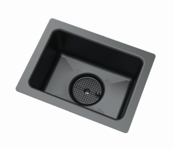 Lab sink with drain, HDPE, electrostatic conductive