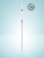 Slika Graduated pipettes, Soda-lime glass, class AS, amber stain graduation, type 3