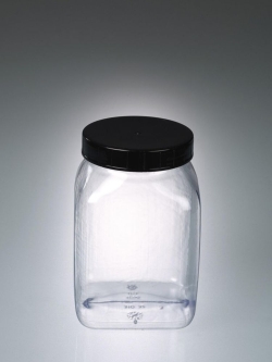 Square wide-mouth containers, PVC, transparent