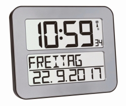Radio controlled wall clock TimeLine Max with digital display