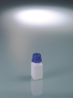 Slika Narrow mouth square bottles, HDPE, with tamper-evident screw cap