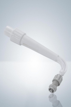 Discharge tube units, Luer-Lock connection, for bottle-top dispensers and digital burettes