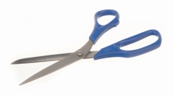 Laboratory scissors, stainless steel, with plastic handle