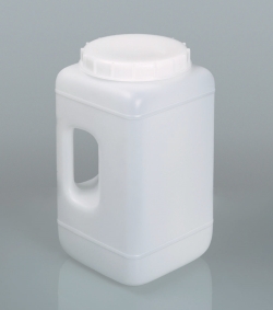 Wide-mouth containers with handle, HDPE, with screw cap