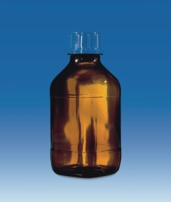 Slika Square bottles, soda-lime glass, brown, with screw cap