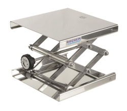 Laboratory jacks, 18/10-stainless steel, with ratchet