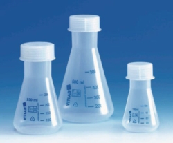Wide-mouth-Erlenmeyer flasks, PP, with screw neck