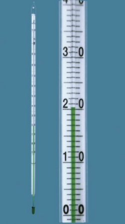 Slika General purpose thermometer, enclosed-scale type, green filling
