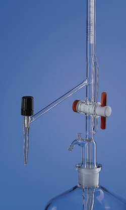 Automatic burettes, Pellet pattern, borosilicate glass 3.3, Class AS, with stopcock