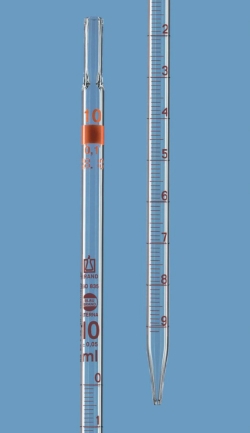 Graduated pipettes, AR-GLAS<sup>&reg;</sup>, class AS, amber graduations, incl. individual certificate