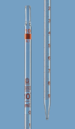 Graduated pipettes, total delivery, AR-glass<sup>&reg;</sup>, class B, amber graduations, type 3
