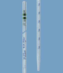 Graduated pipettes AR-GLAS<sup>&reg;</sup>, class A, type graduated to contain, blue graduations, with DAkkS calibration certificate