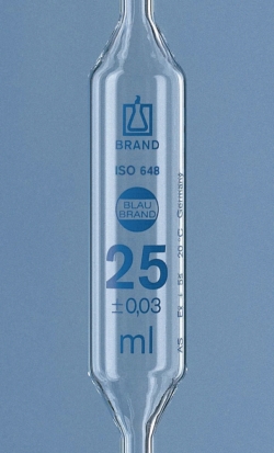 Slika Volumetric pipettes, class AS, AR-glass<sup>&reg;</sup>, 1 marking, blue graduation