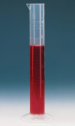 Graduated cylinders, PP, tall form, class B, embossed scale