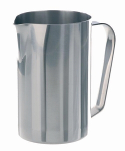 Measuring jugs with handle, stainless steel, conical shape with foot