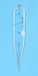 ASTM centrifuge tube, cylindrical, with conical base, borosilicate glass 3.3
