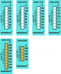 8-step irreversible temperature strips testoterm<sup>&reg;</sup>