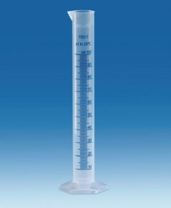 Slika Measuring cylinders, PP, tall form, class B, blue moulded graduations