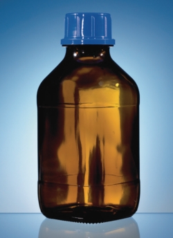 Slika Square bottles, soda-lime glass, coated, amber