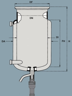 Slika Flat ground flange reaction vessels, jacketed