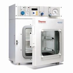Compact vacuum oven Vacutherm&trade; VT 6025, with inert gas connection, digital pressure display, and recorder connection