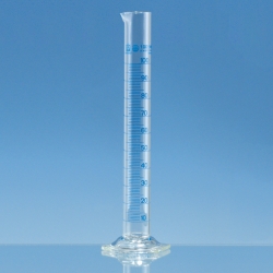 Slika Measuring cylinders, boro 3.3, tall form, class A, blue graduations, with individual certificate