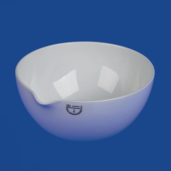 Slika Evaporating basins, porcelain, with spout, round bottom