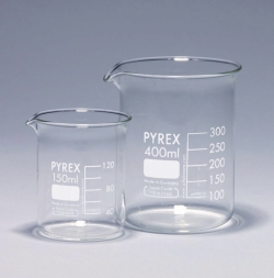 Beakers glass, Pyrex<sup>&reg;</sup>, low form