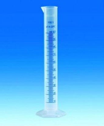 Slika Measuring cylinders, PP, tall form, class B, blue moulded graduations