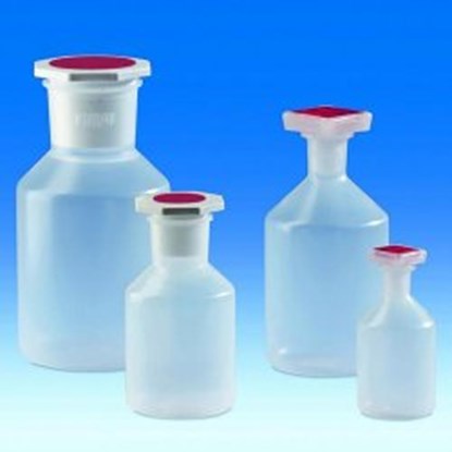 Slika Sloping shoulder reagent bottles, wide-mouth, PP, with octagonal-knob cap