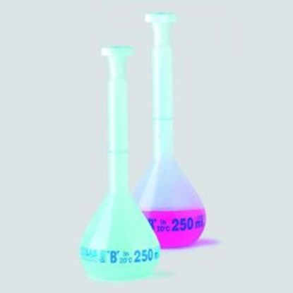 Slika Volumetric flasks, plastic, class B, PE NS-stoppers