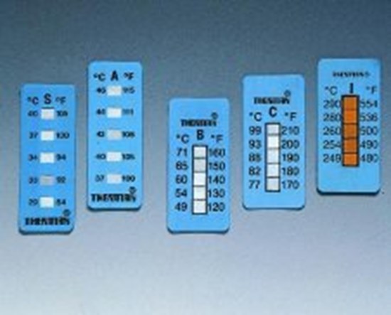 Irreversible temperature strips