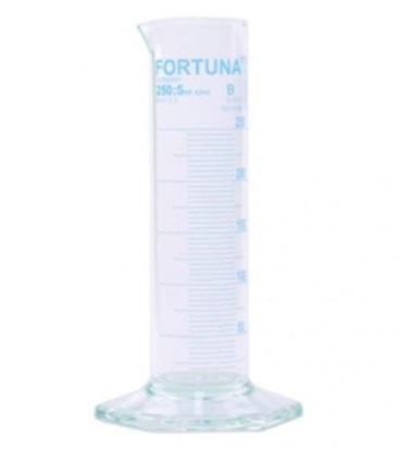 Slika Measuring cylinders FORTUNA<sup>&reg;</sup>, borosilicate glass 3.3, low form, class B, amber graduated